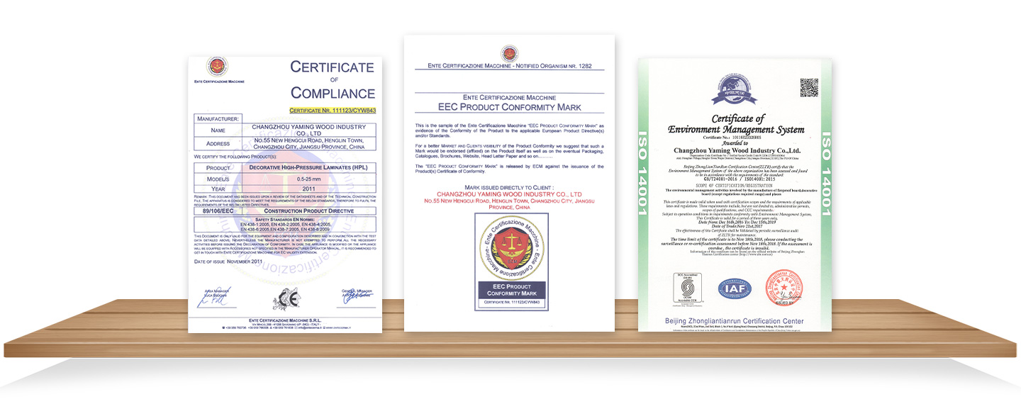 high pressure laminate supplier-product certification